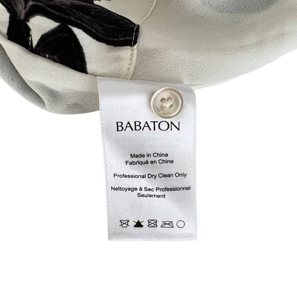 Babaton Womens Sleeveless Silk Floral Dress Black White XXS - Picture 6 of 7